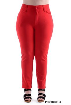 Picture of STRETCH STRAIGHT LEG TROUSER RED